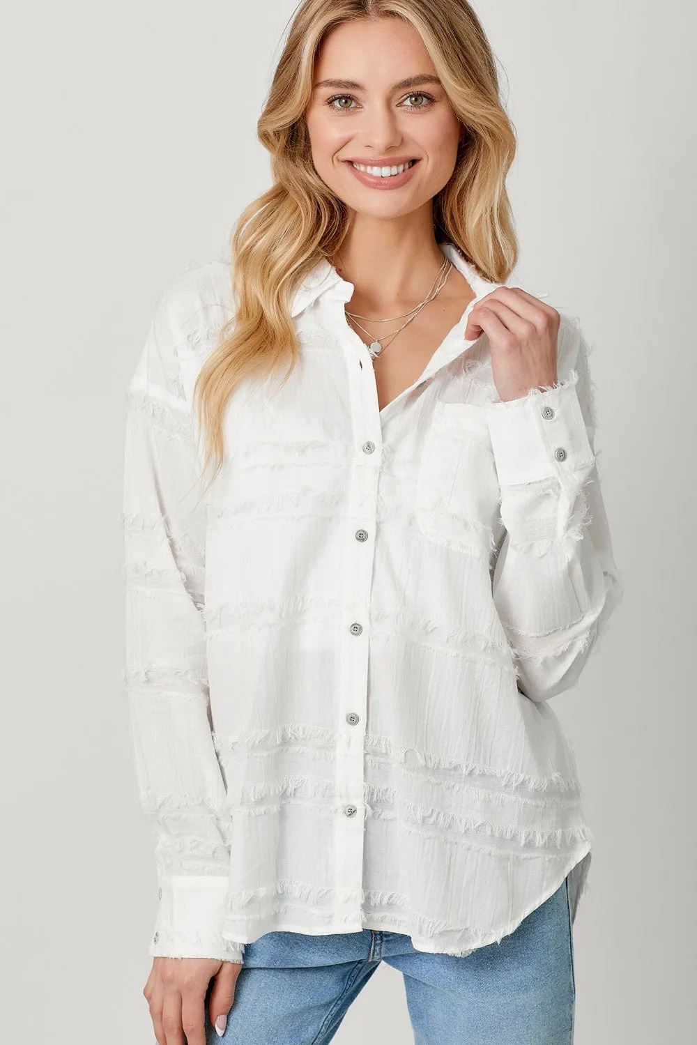 Buttoned Up Textured Gauze Shirt