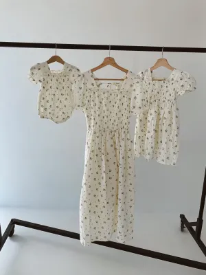 Garden Days | Ivory Floral Muslin Dress