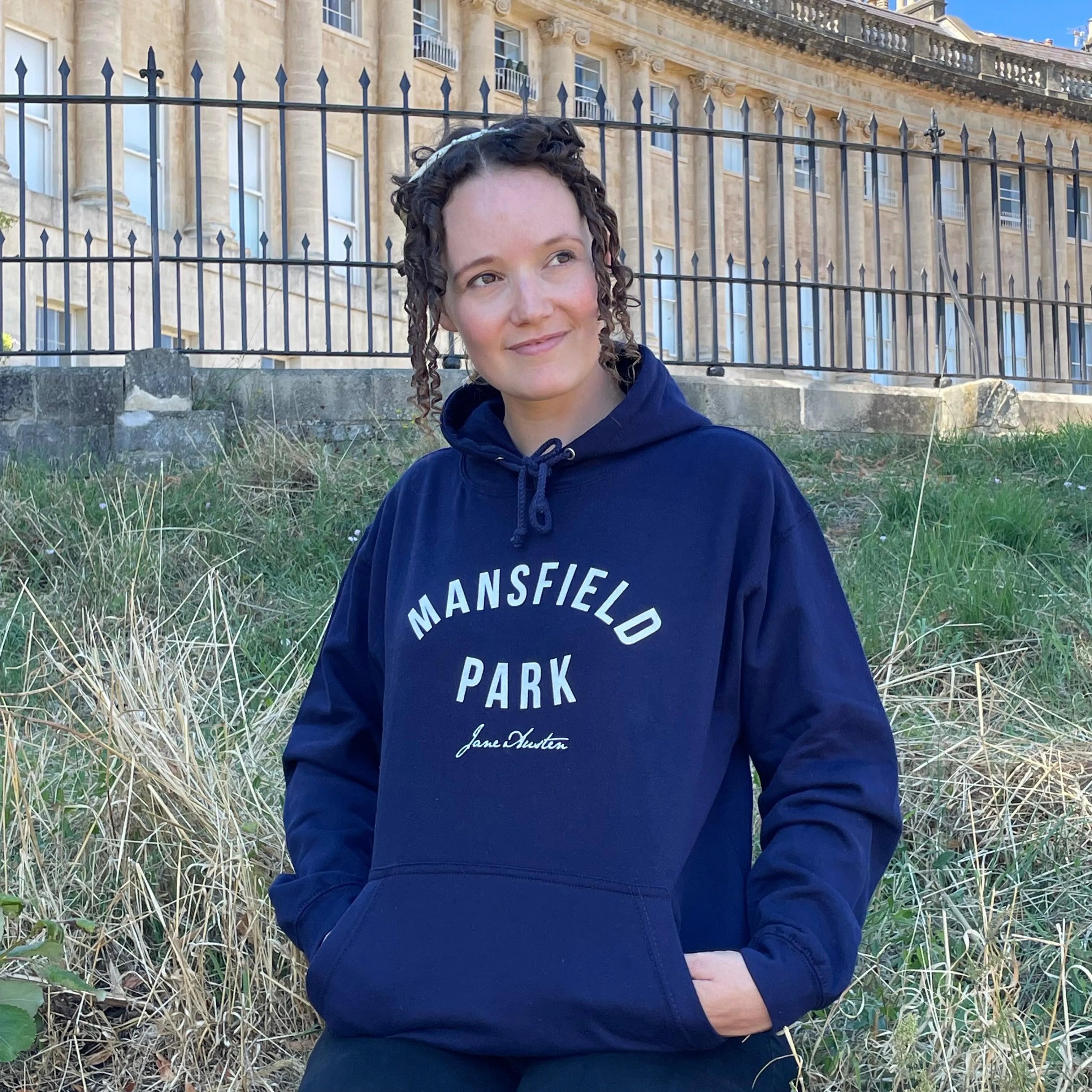 Jane Austen Mansfield Park Hoodie in Navy