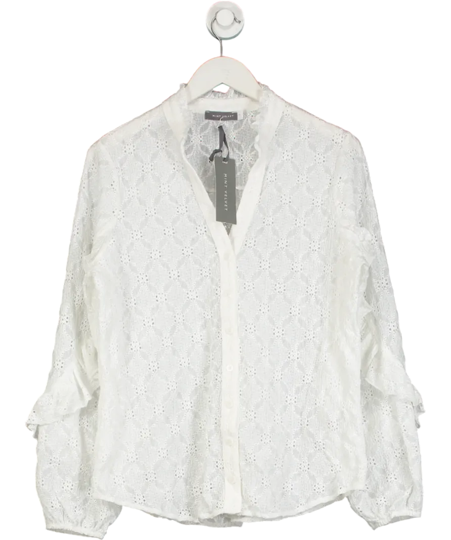 Mint Velvet Ivory White Broderie Shirt UK M