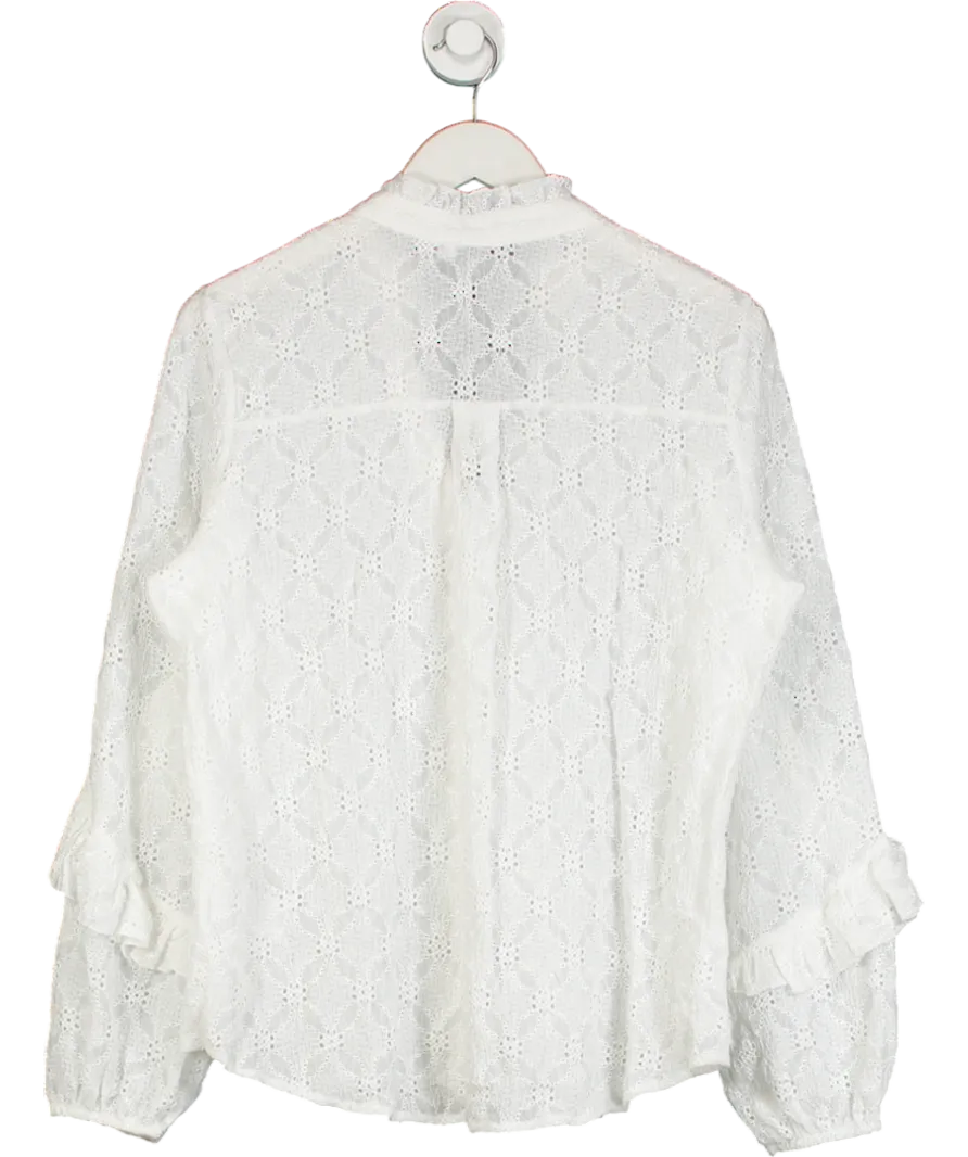 Mint Velvet Ivory White Broderie Shirt UK M