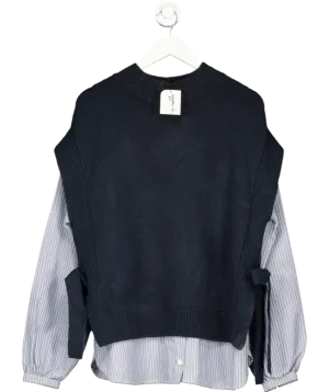 TU Blue Layered Shirt And Knitted Vest UK 16