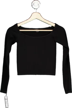 Urban Outfitters Black Ribbed Long Sleeve Top XS