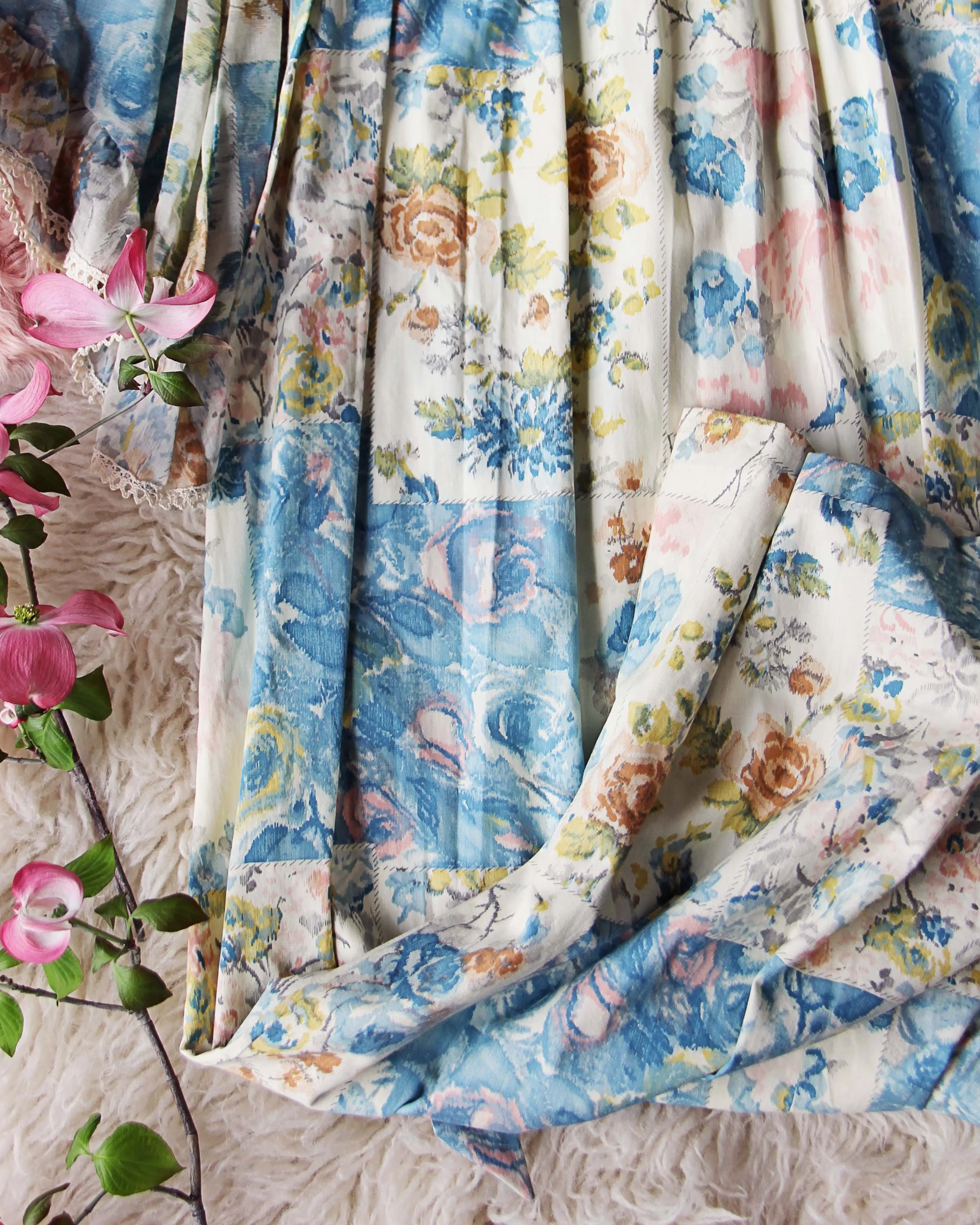 Vintage 70's Rose Maxi Dress