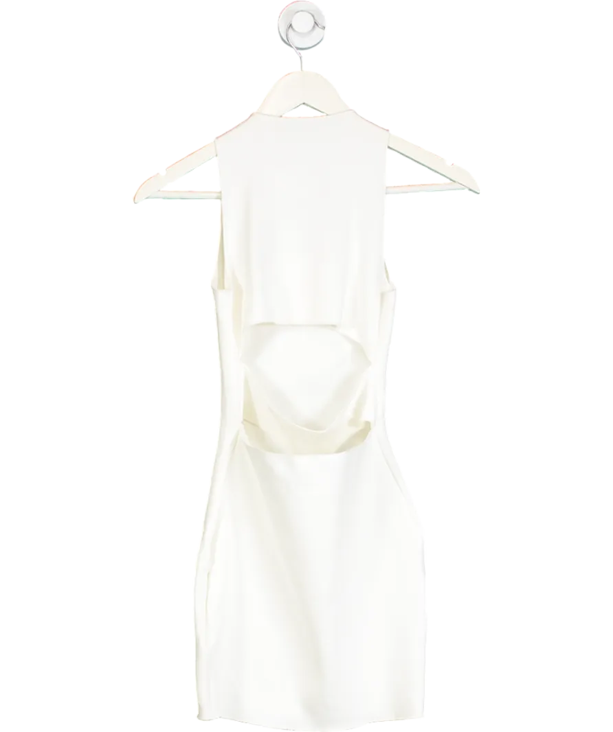 ZARA White Knitted Cut-out Mini Dress UK S