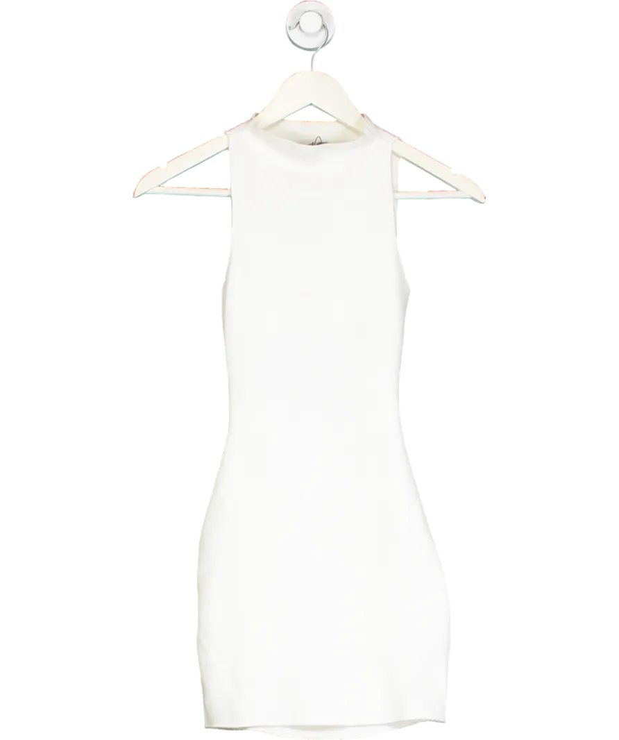 ZARA White Knitted Cut-out Mini Dress UK S